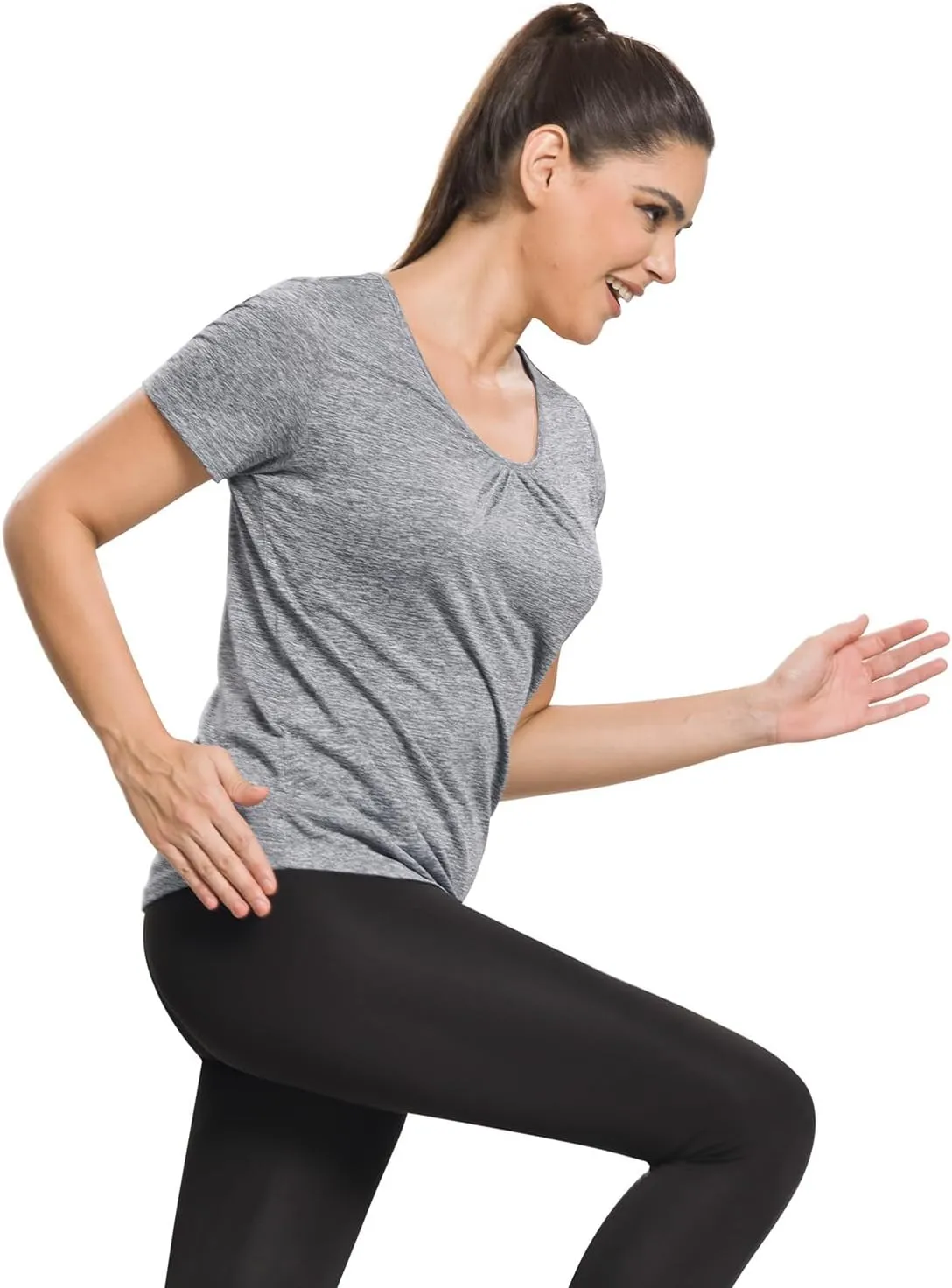 MISS FORTUNE Active Wear Yoga Top Cool Dry Workout Shirt Exercise Clothes