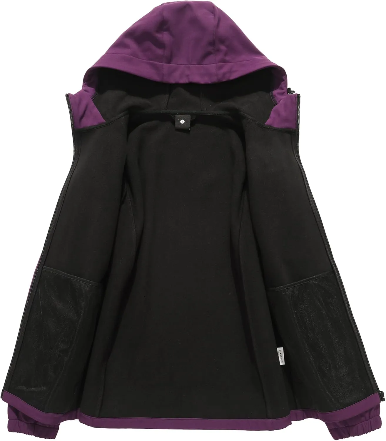 MOERDENG Women's Waterproof Softshell Jacket with Hood Fleece Lined Winter Jacket Insulated Windbreaker Hiking Jacket