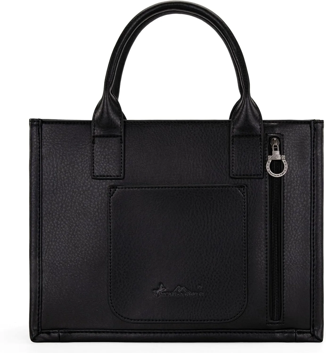 Montana West Longhorn Whipstitch Western Top Handle Tote Bag with Card Wallet Set