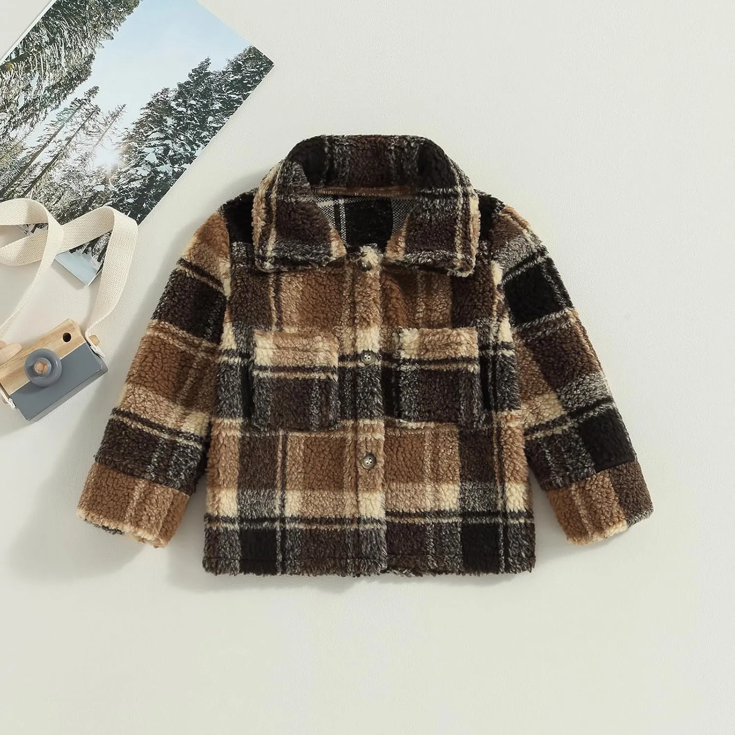 MoZiKQin Toddler Baby Boys Girls Wool Coat Winter Warm Double Breasted Trench Coat Kids Jacket Outwear Clothes