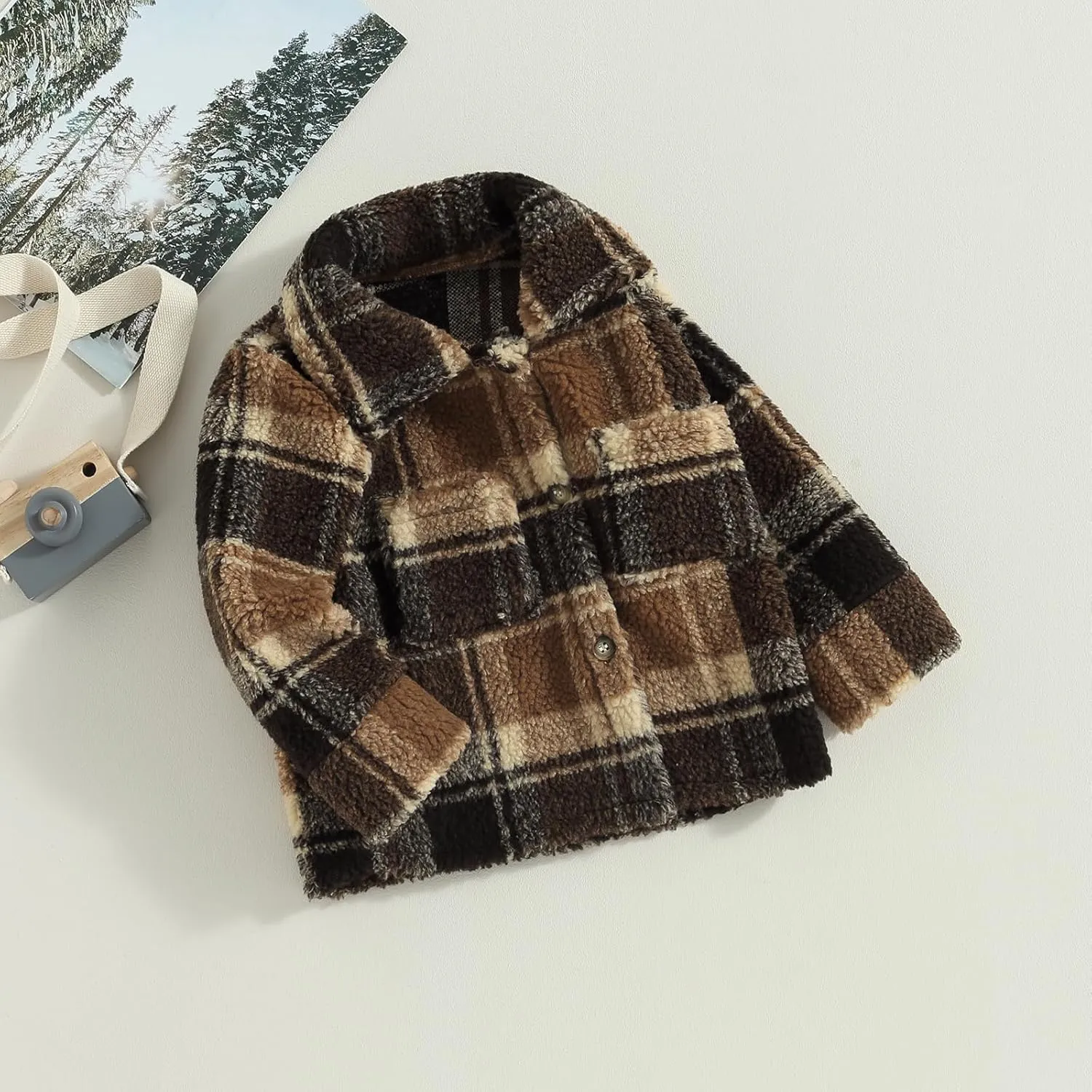 MoZiKQin Toddler Baby Boys Girls Wool Coat Winter Warm Double Breasted Trench Coat Kids Jacket Outwear Clothes