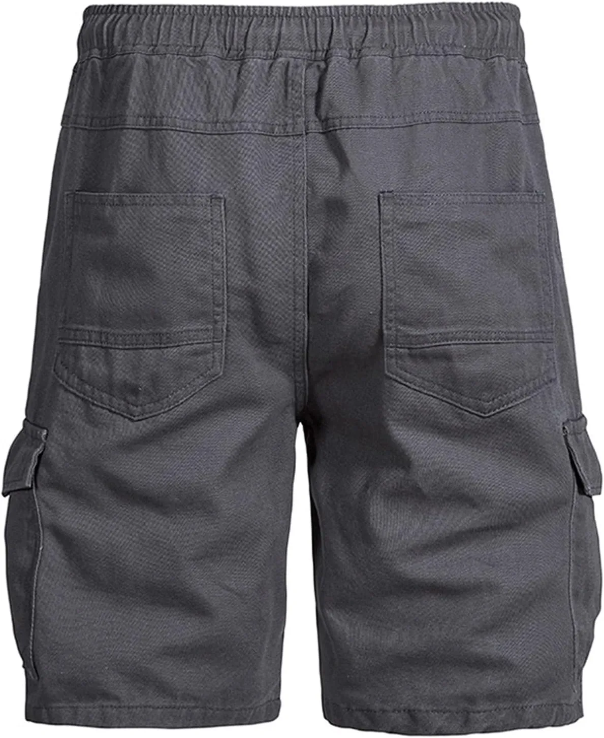 Muscularfit Mens Workout Shorts Regular Fit Drawstring Elastic Waist Tooling Shorts Cotton Multi Pockets Solid Cargo Shorts