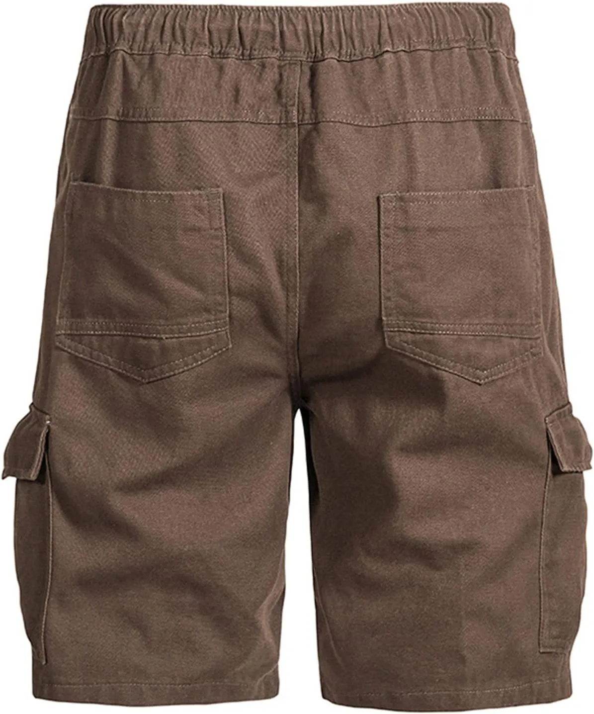 Muscularfit Mens Workout Shorts Regular Fit Drawstring Elastic Waist Tooling Shorts Cotton Multi Pockets Solid Cargo Shorts