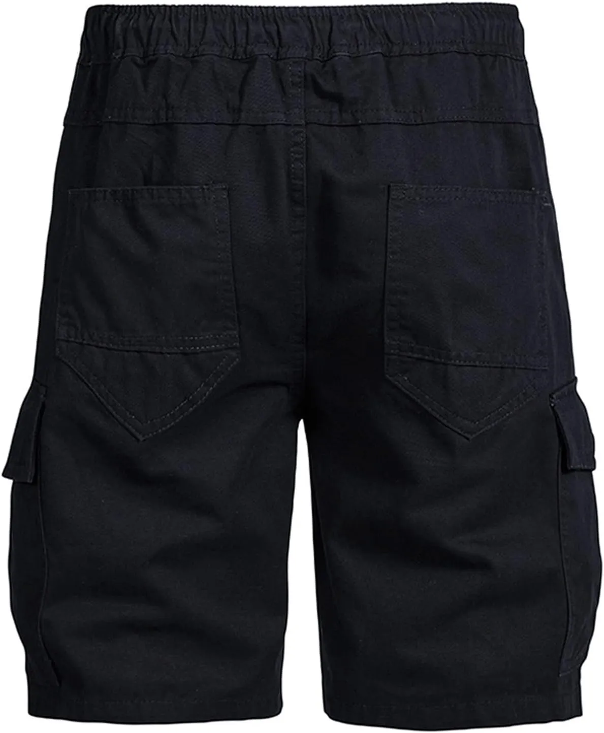 Muscularfit Mens Workout Shorts Regular Fit Drawstring Elastic Waist Tooling Shorts Cotton Multi Pockets Solid Cargo Shorts