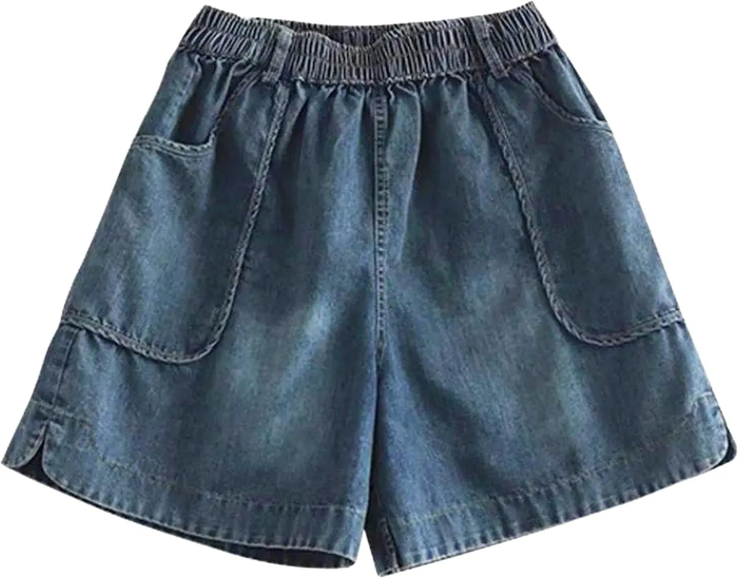 NATHGAM Womens Wide Leg Jean Shorts Baggy High Waisted Denim Shorts Lightweight Comfy Jeans Shorts 80s Plus Size with Pockets