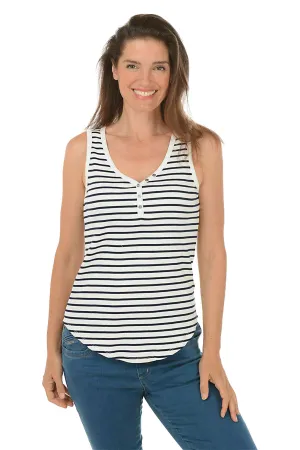 Nautical Striped Ribbed Tank