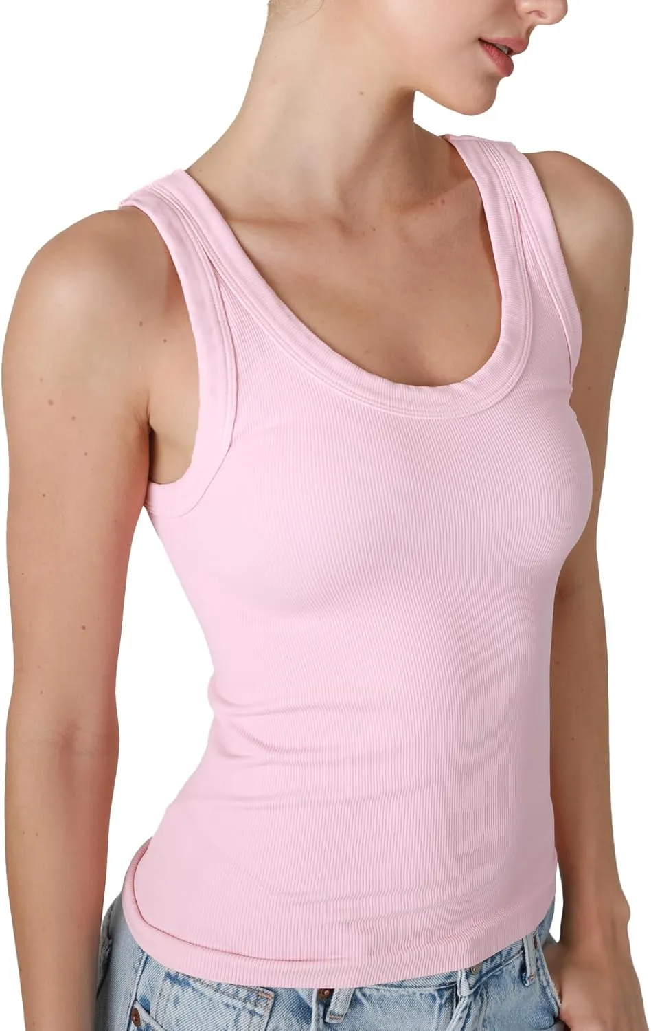 NIKIBIKI Women Seamless Reversible Ribbed Tank Top, Made in U.S.A, One Size