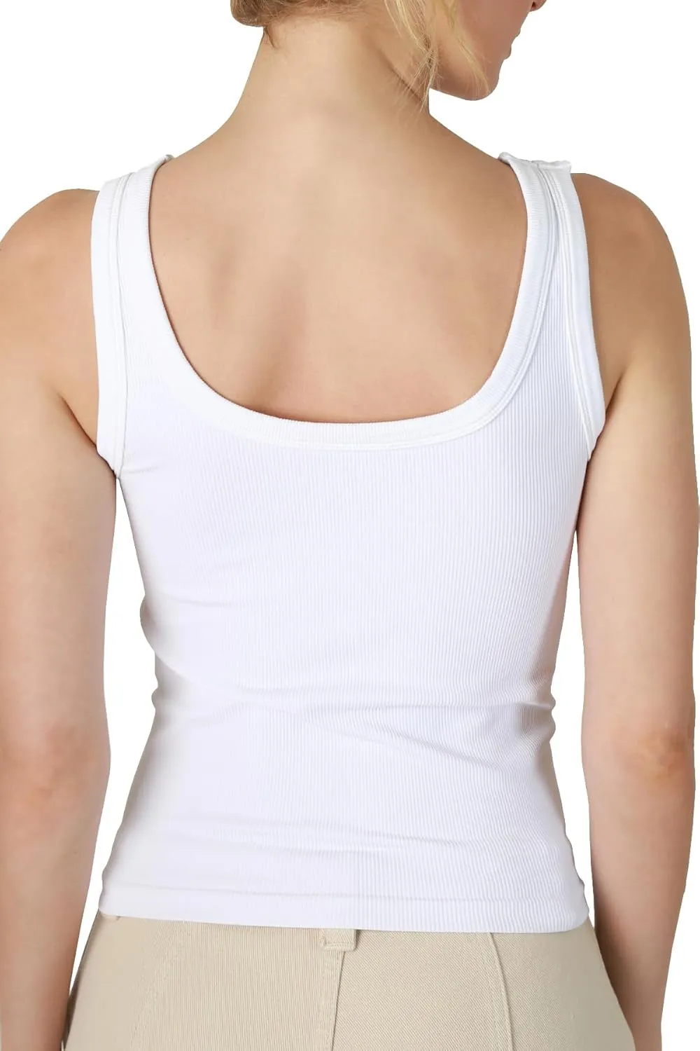 NIKIBIKI Women Seamless Reversible Ribbed Tank Top, Made in U.S.A, One Size