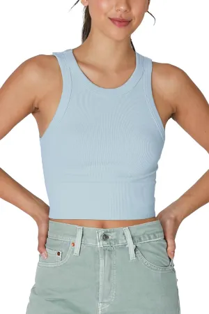 NIKIBIKI Women Seamless Ribbed High Neck Crop Top, Made in U.S.A, One Size