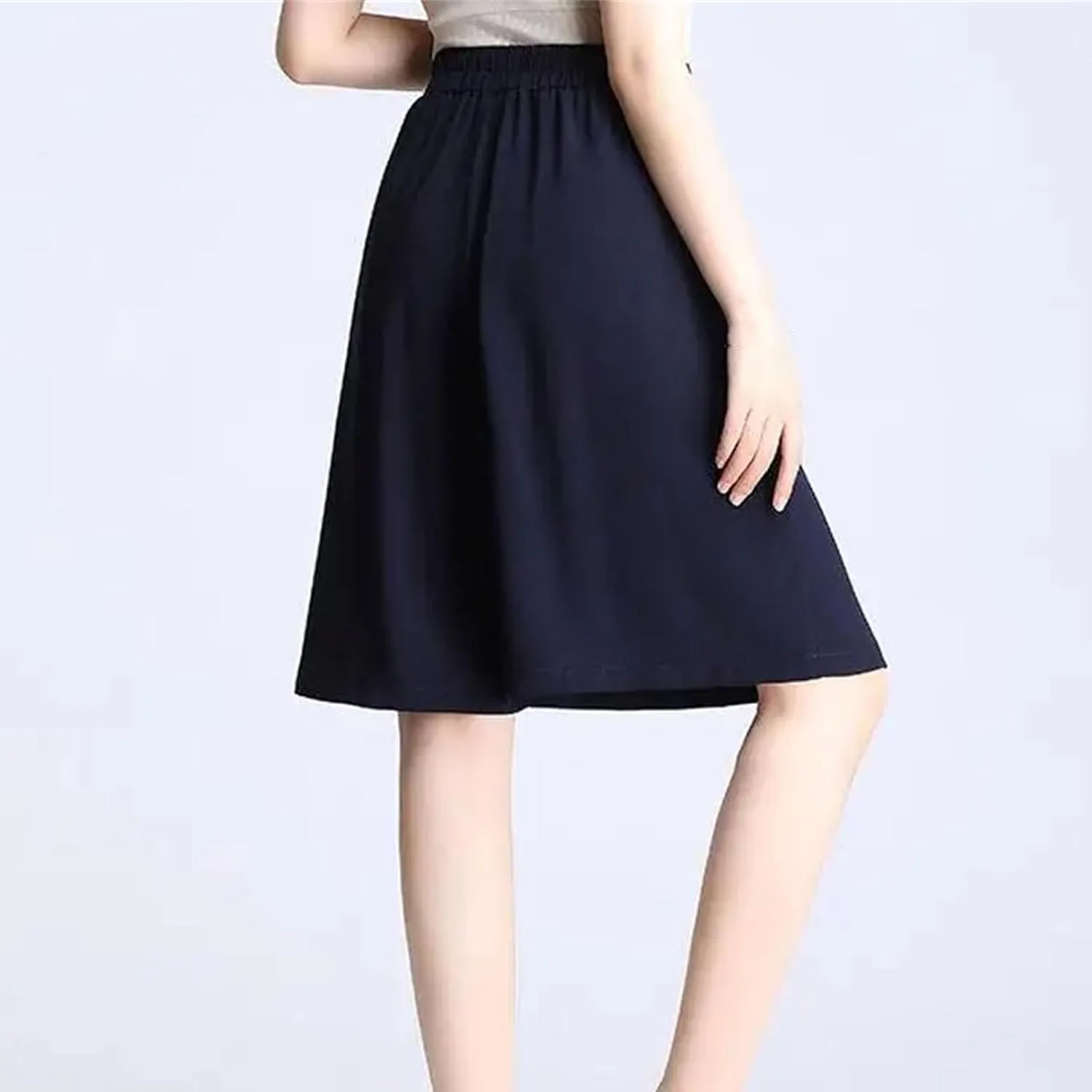Oversized Chiffon Skirt High Waisted Shorts for Women Woman Black Ladies Womens Shorts Wide Leg Short Pants