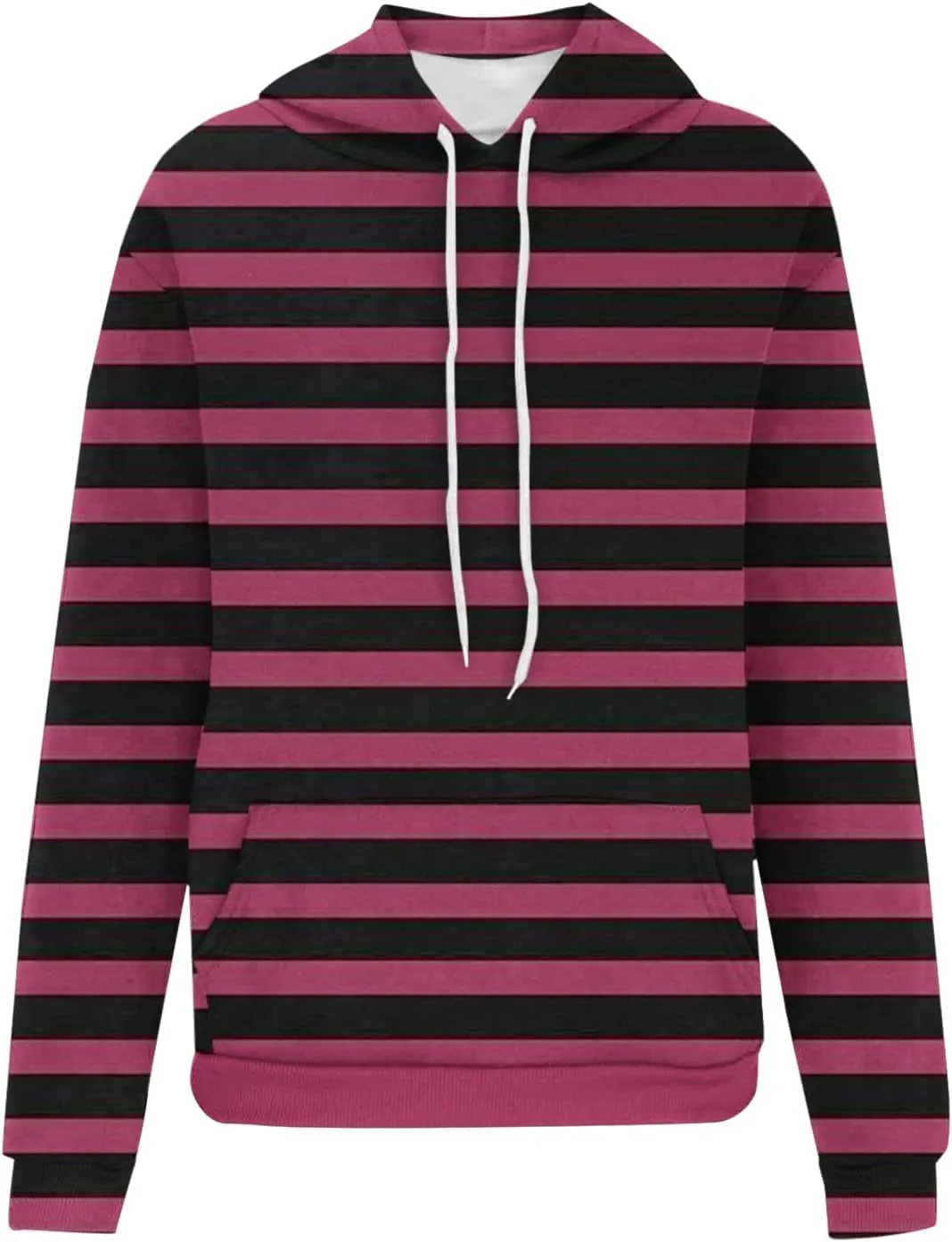 Oversized Striped Hoodies Sweatshirt for Women Trendy Plus Size Sweatshirts with Pockets Casual Loose Pullover Clothe