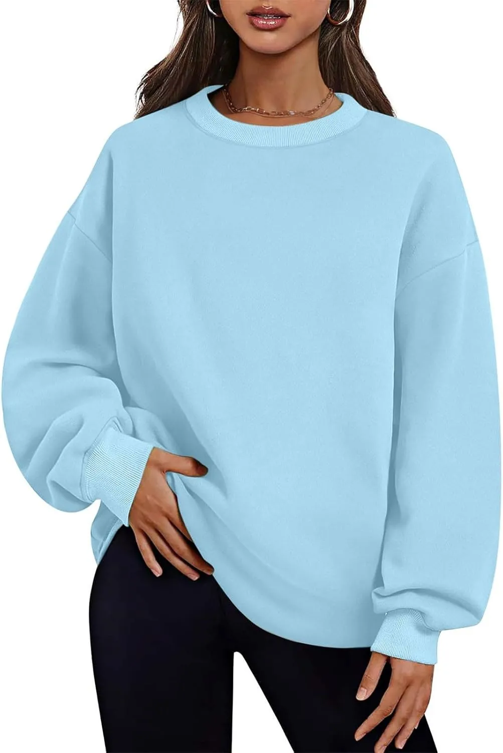 Oversized Sweatshirts for Women 2024 Trendy Long Sleeve Crewneck Tops Fall Sweaters Pullover Sweatshirt with Pockets