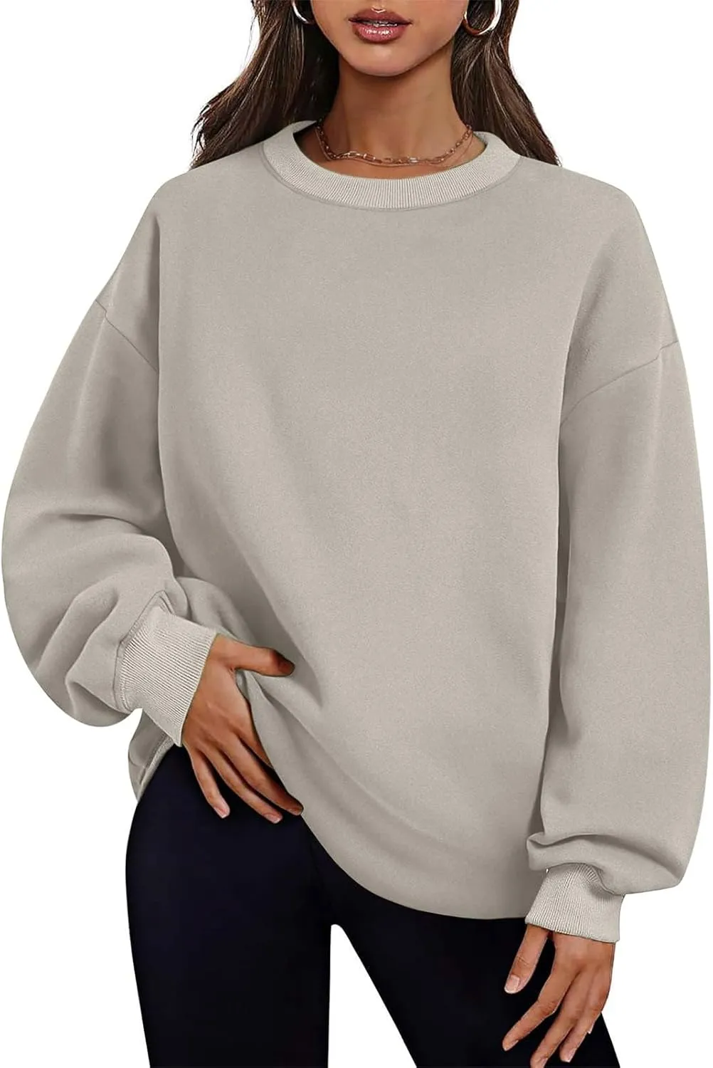 Oversized Sweatshirts for Women 2024 Trendy Long Sleeve Crewneck Tops Fall Sweaters Pullover Sweatshirt with Pockets