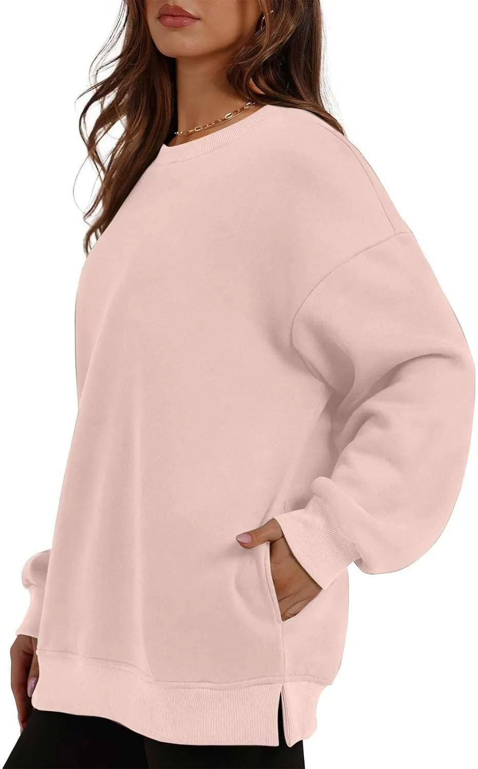 Oversized Sweatshirts for Women 2024 Trendy Long Sleeve Crewneck Tops Fall Sweaters Pullover Sweatshirt with Pockets