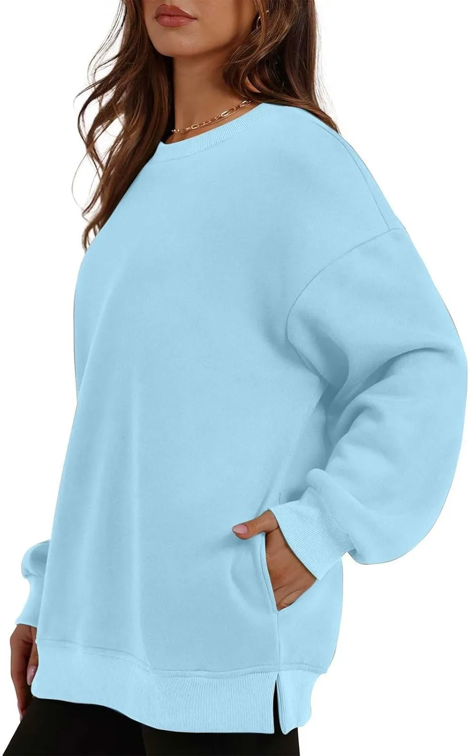 Oversized Sweatshirts for Women 2024 Trendy Long Sleeve Crewneck Tops Fall Sweaters Pullover Sweatshirt with Pockets