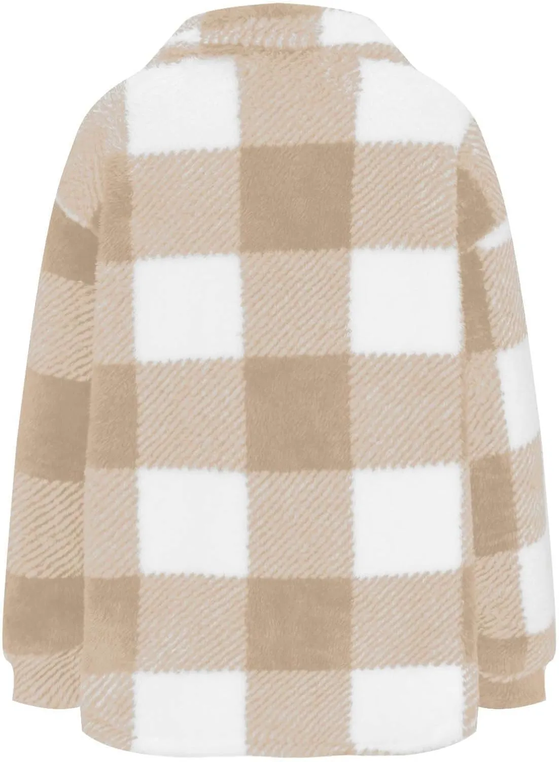 Plaid Fleece Shacket Jacket Womens Oversized Flannel Button Fall Hoodie Jackets With Pockets Warm Winter Coats