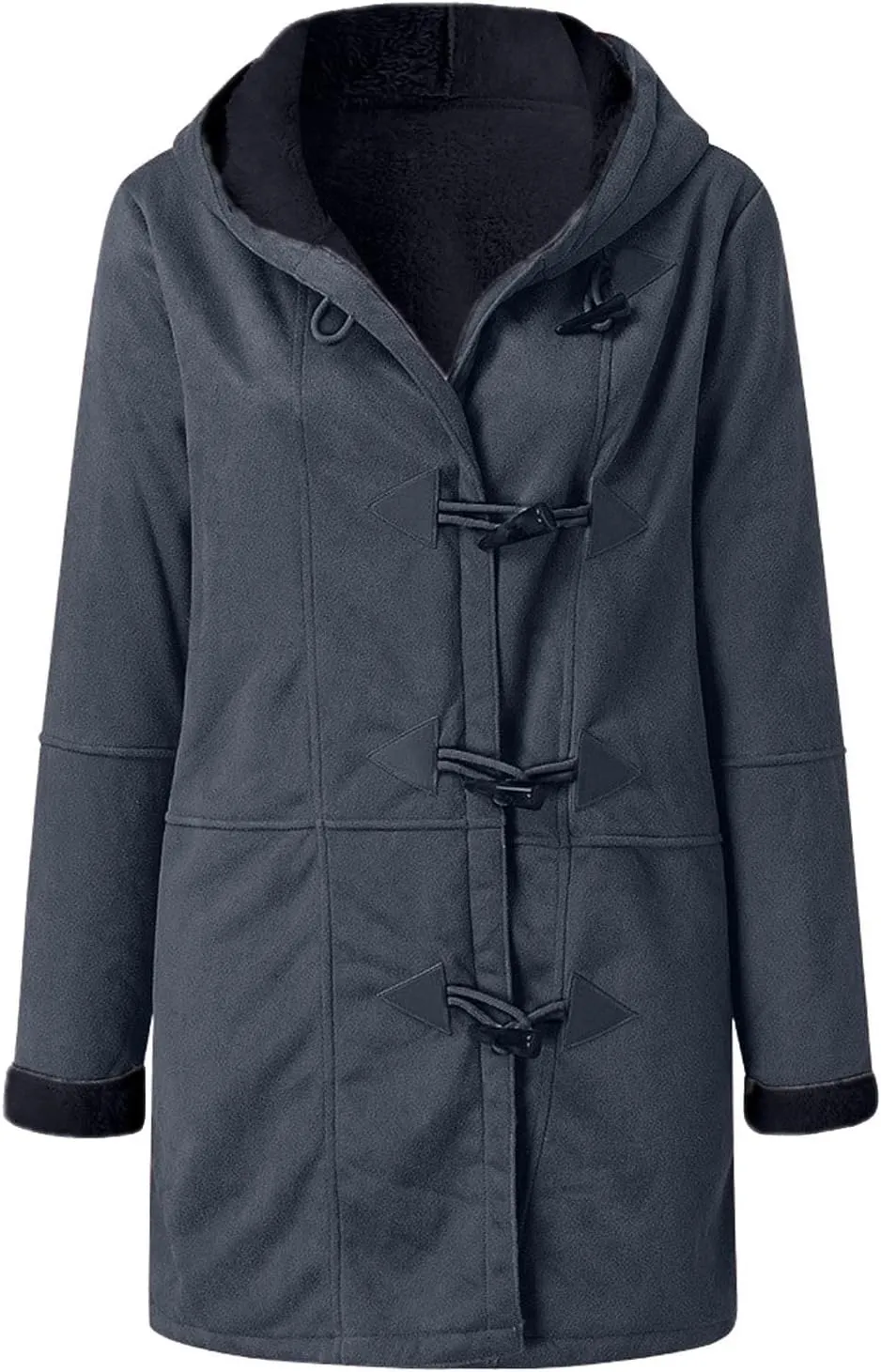 Plus Size Winter Coats for Women 2024 Warm Sherpa Fleece Lined Distressed Jackets Hooded Parka Faux Suede Pea Coat Outerwear
