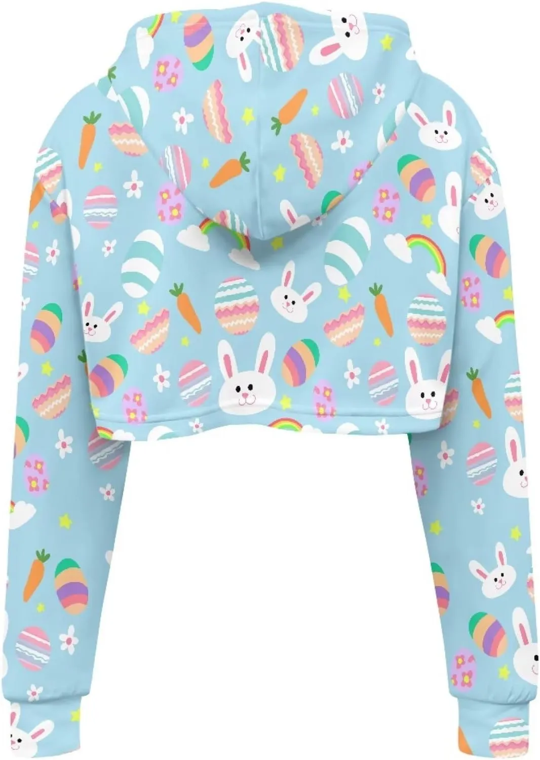 Plus Size Women Long Sleeve Cropped Hoodies Crop Top Sweatshirt Drawstring Workout Hoodie