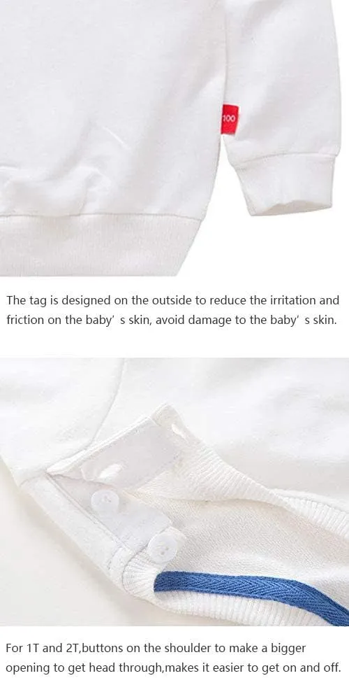 PTPuke Toddler Boys Girls Solid Cotton Thin Sweatshirt Long Sleeve top T-Shirts