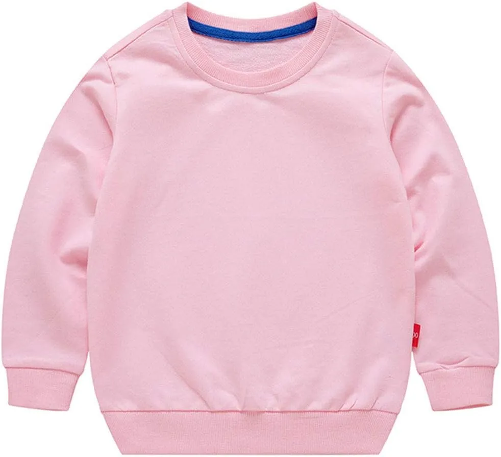 PTPuke Toddler Boys Girls Solid Cotton Thin Sweatshirt Long Sleeve top T-Shirts