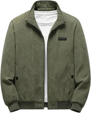 Rfmfkkg Men'S Cotton-Padded Jacket Full Zipper Corduroy Cotton-Padded Jacket Thick Warm Coat Jacket