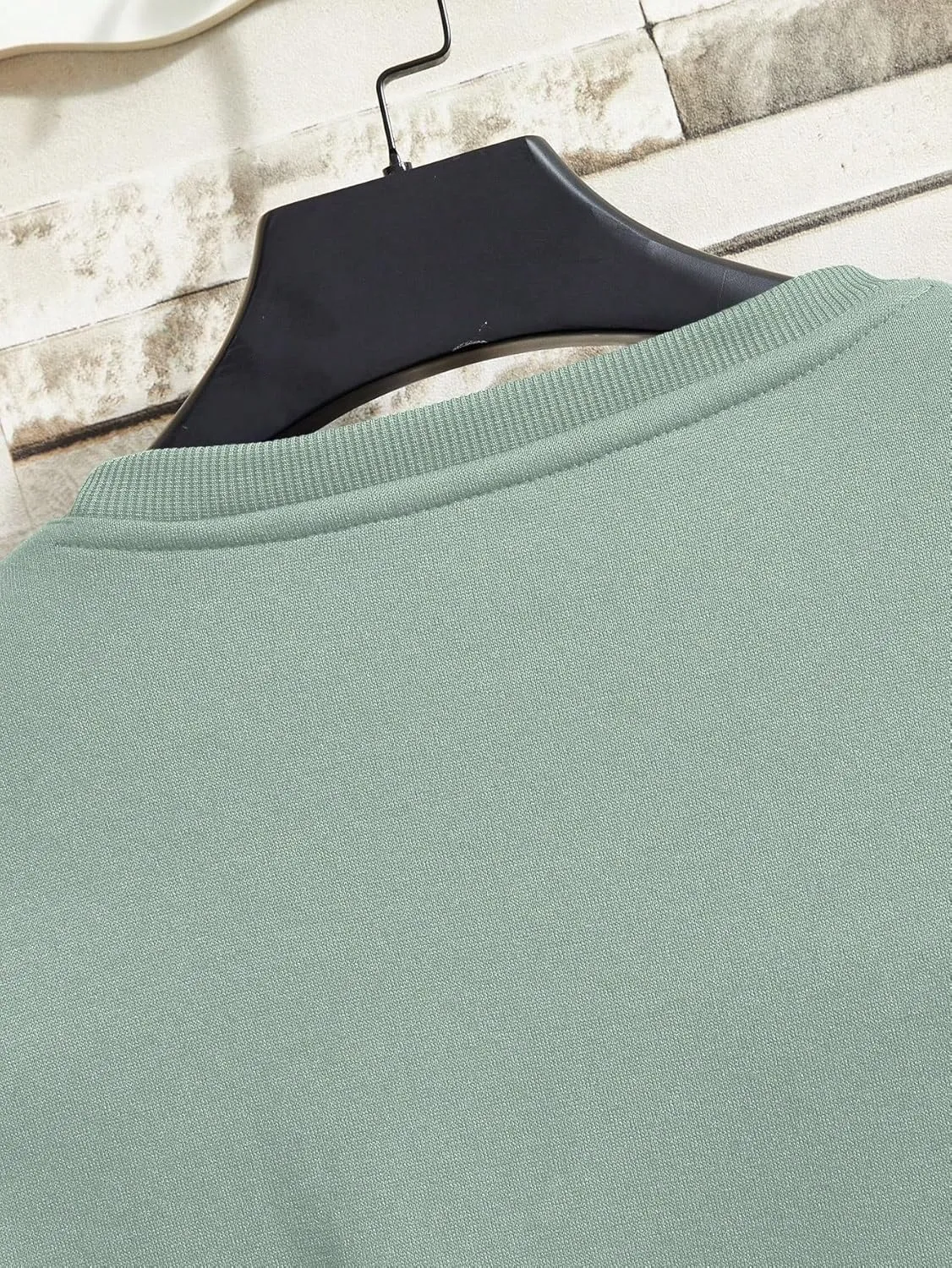 SHENHE Men's Oversized Crew Neck Graphic Letter Long Sleeve Sweatshirt Pullover Top