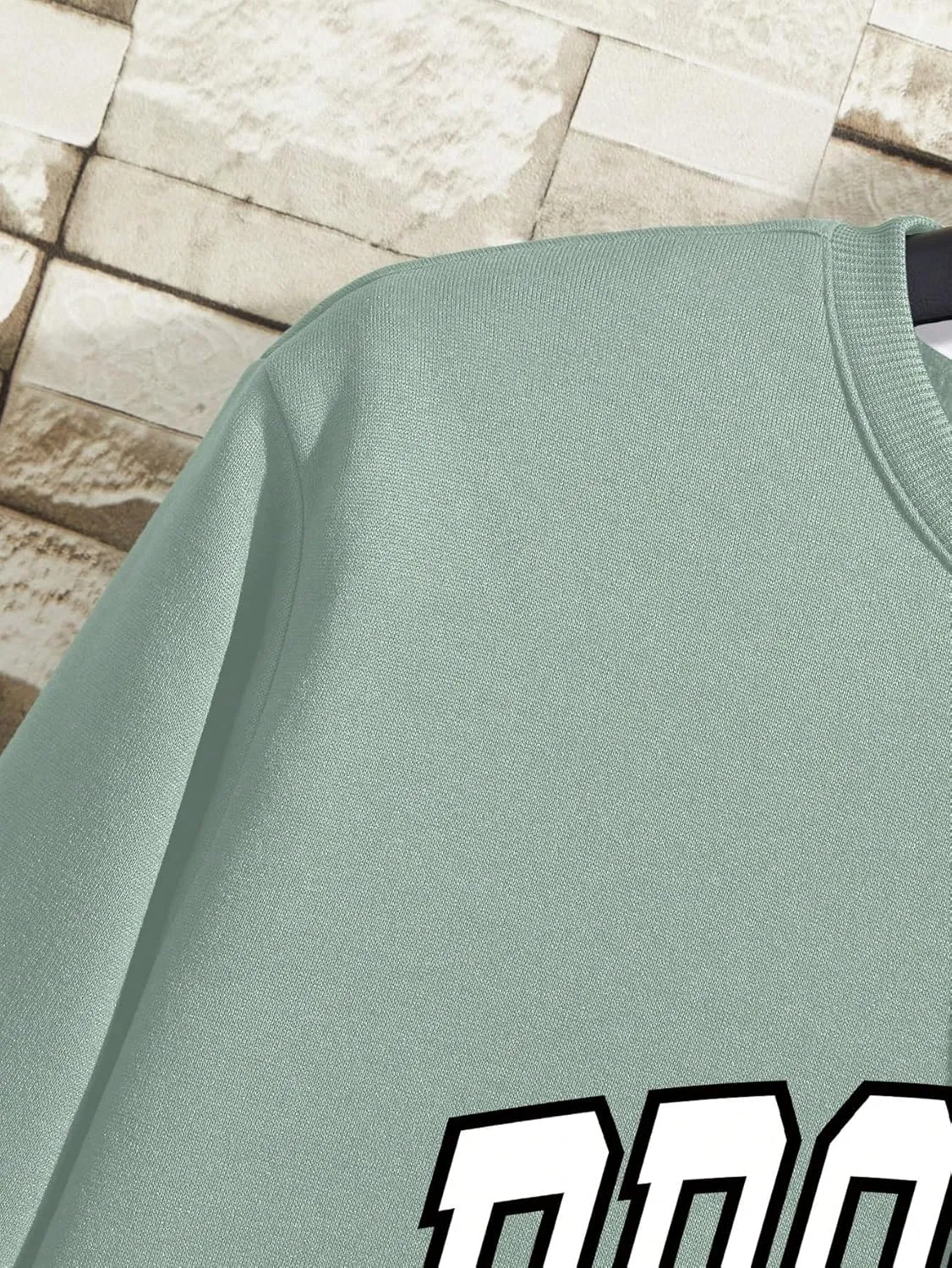 SHENHE Men's Oversized Crew Neck Graphic Letter Long Sleeve Sweatshirt Pullover Top