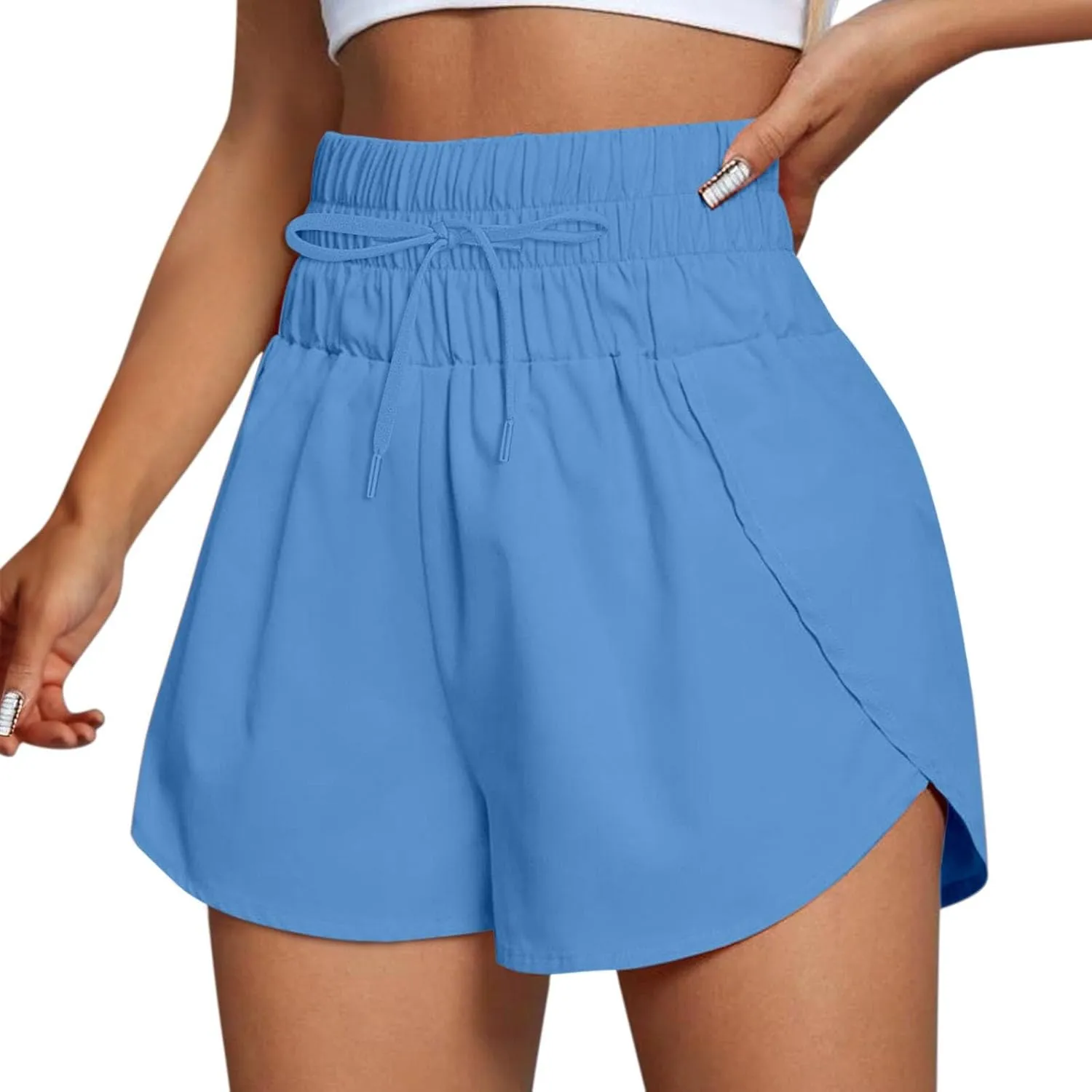 Shorts for Women Summer Casual Wide Leg Loose High Waist Elastic Dressy Beach Shorts 2025 Outfits Comfy Clothes