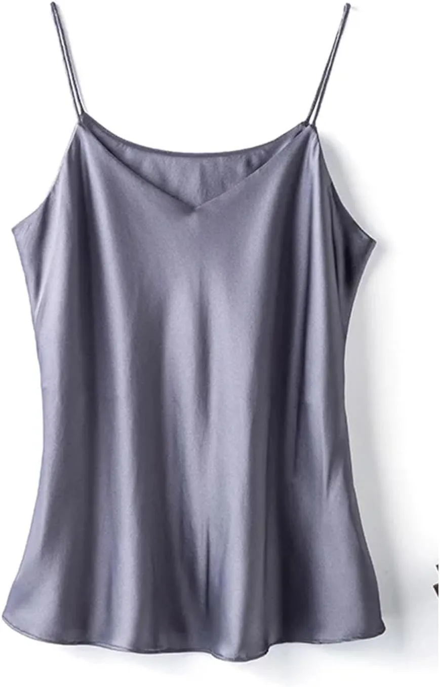 Silk Camisole for Women Silk Bandeau Top Sexy V-Neck Tanks and Camis
