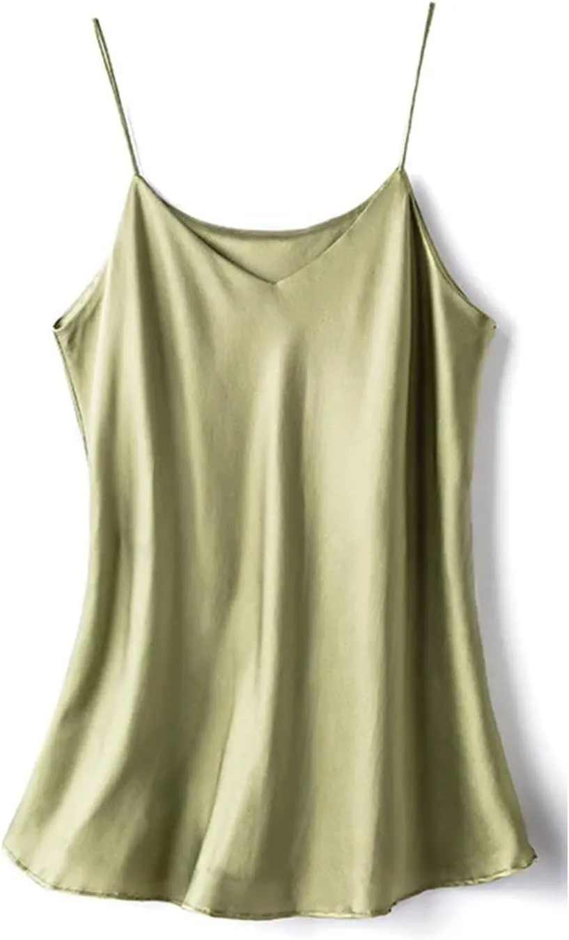 Silk Camisole for Women Silk Bandeau Top Sexy V-Neck Tanks and Camis