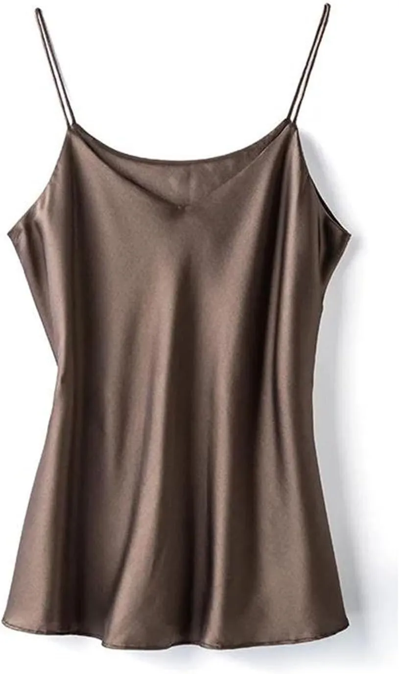 Silk Camisole for Women Silk Bandeau Top Sexy V-Neck Tanks and Camis