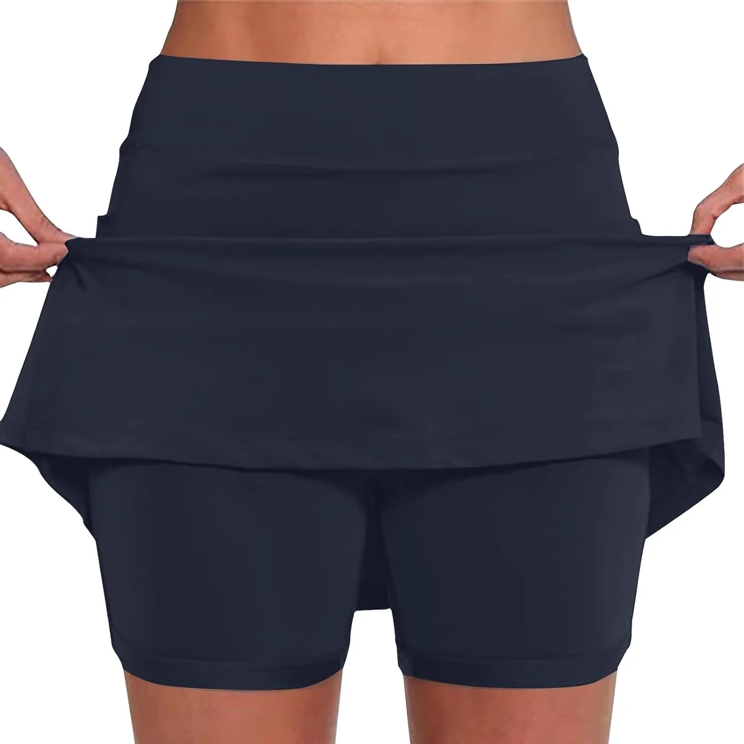 Skorts for Woman Tummy Control High Waist Womens Shorts Dressy Casual Athletic Tennis Mini Skirts with Pockets