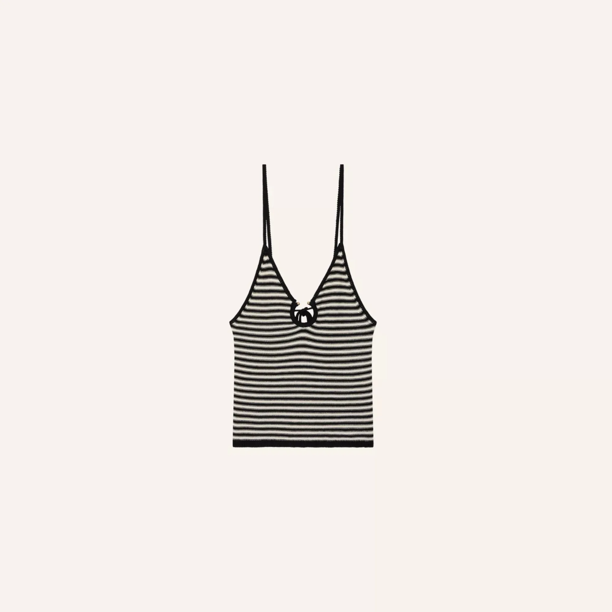 Solania Thin Straps Tank Top (Whiblack)