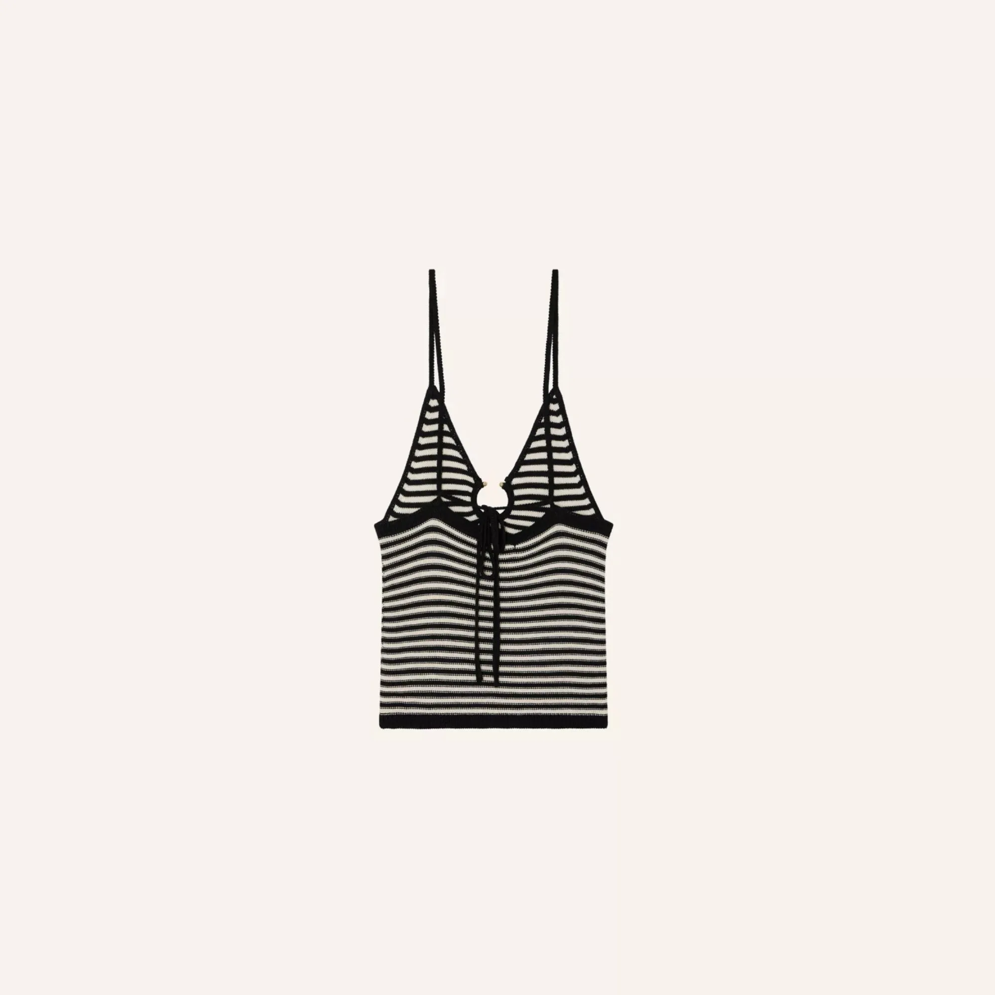 Solania Thin Straps Tank Top (Whiblack)