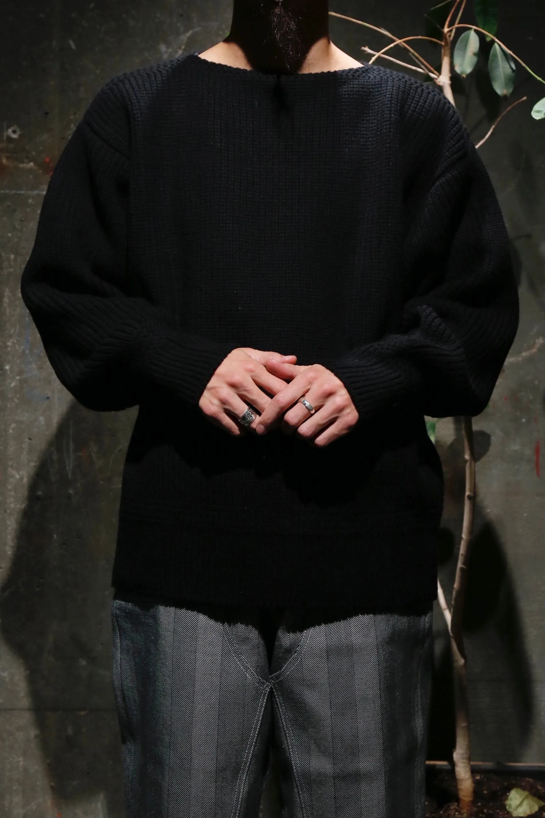 SOLARIS&Co. CHUNKY BOAT NECK KNIT - CHEROKEE(BLACK)