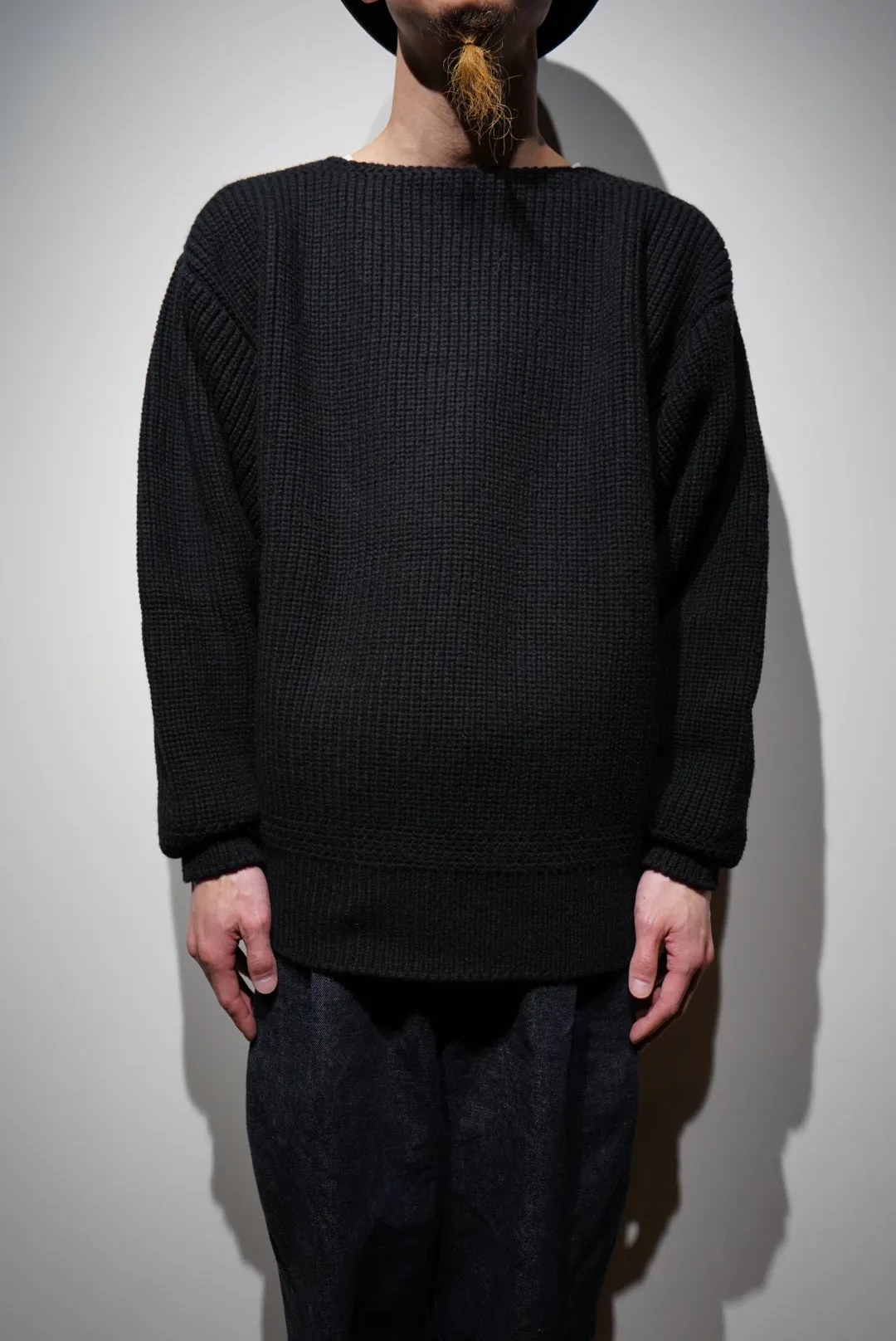 SOLARIS&Co. CHUNKY BOAT NECK KNIT - CHEROKEE(BLACK)