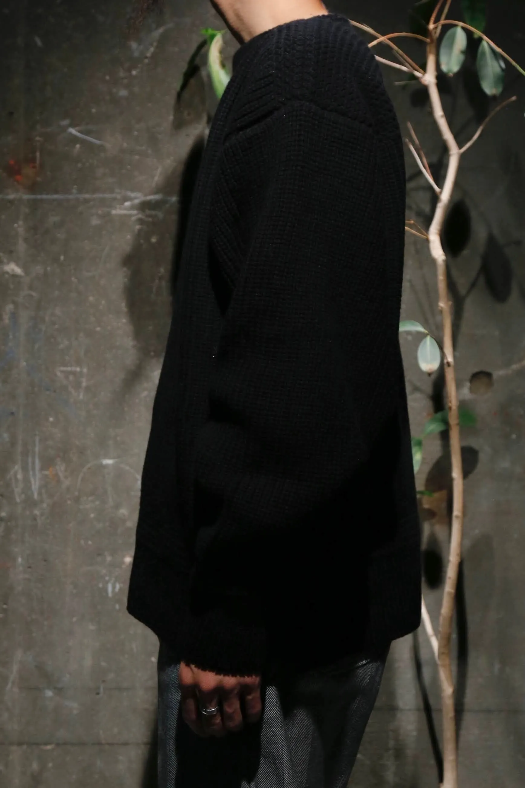 SOLARIS&Co. CHUNKY BOAT NECK KNIT - CHEROKEE(BLACK)