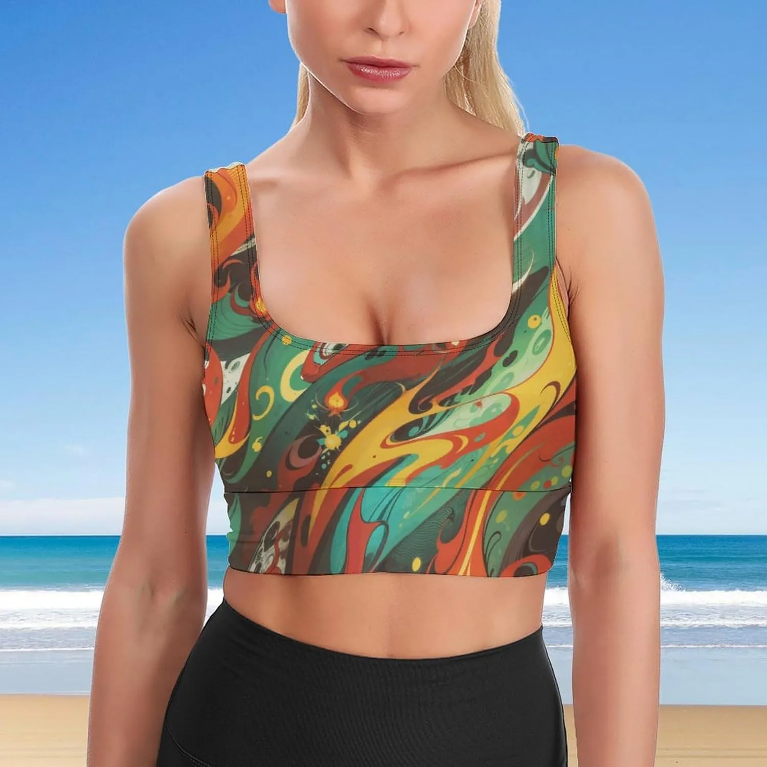 Sports Bra Italy Flag Tank Tops for Women Casual Padded Workout Yoga Top