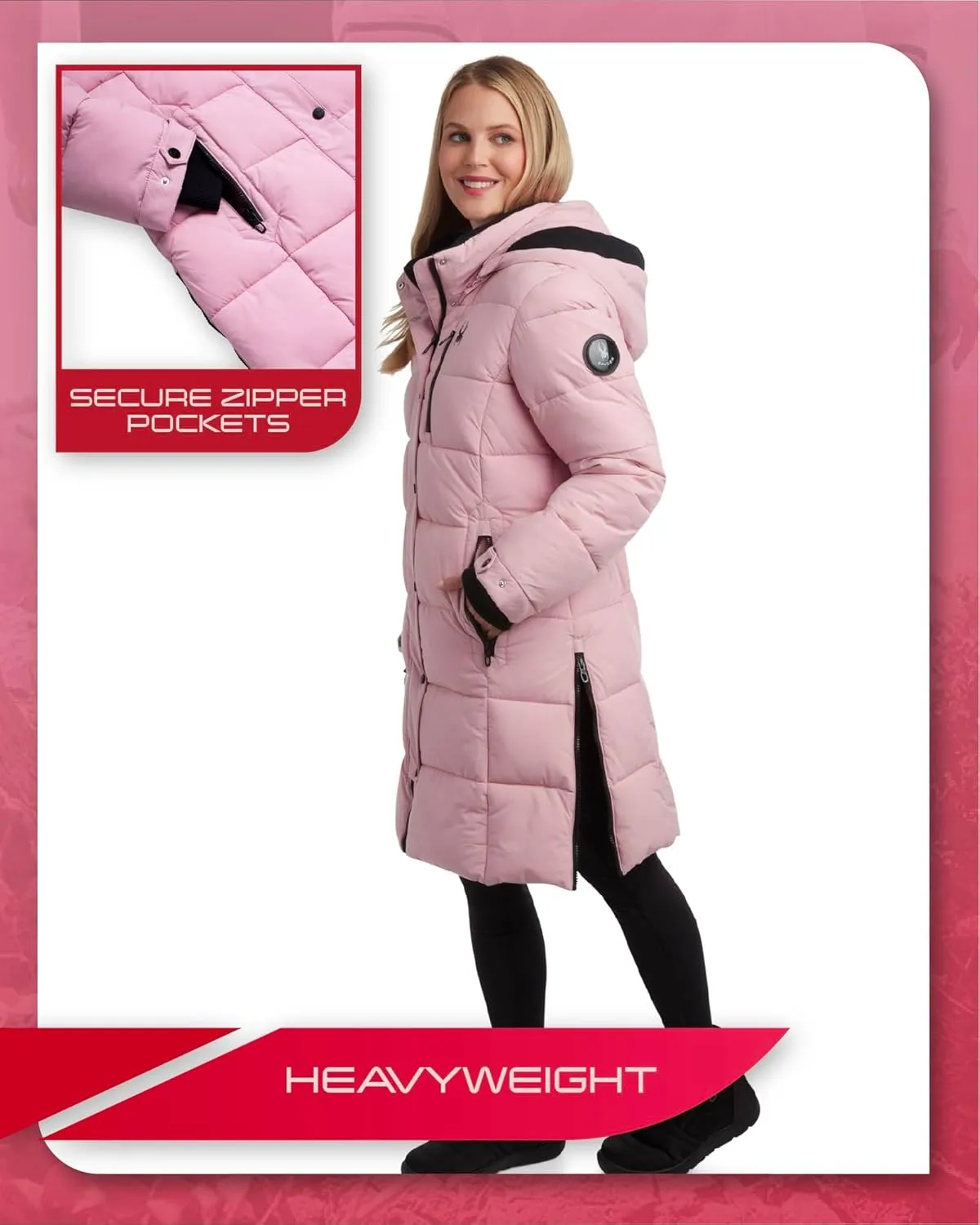 Spyder Women's Long Puffer Jacket - Insulated Full Length Windbreaker Long Down Coat Parka Jacket for Ladies (Sizes: S-XL)