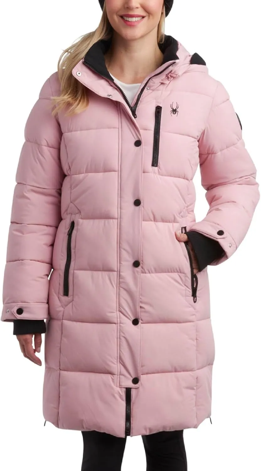 Spyder Women's Long Puffer Jacket - Insulated Full Length Windbreaker Long Down Coat Parka Jacket for Ladies (Sizes: S-XL)