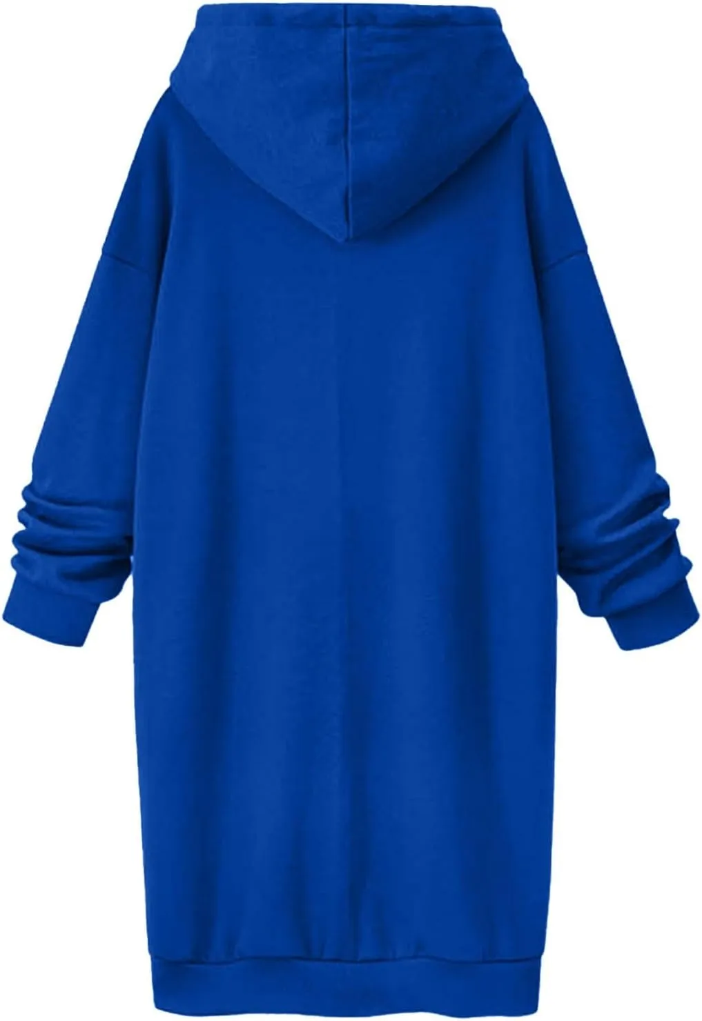 Stessotudo Oversized Long Hoodies for Women Solid Fleece Loose Fit Lounge Sweatshirts Drawstring Casual Comfy Hoodie Dress
