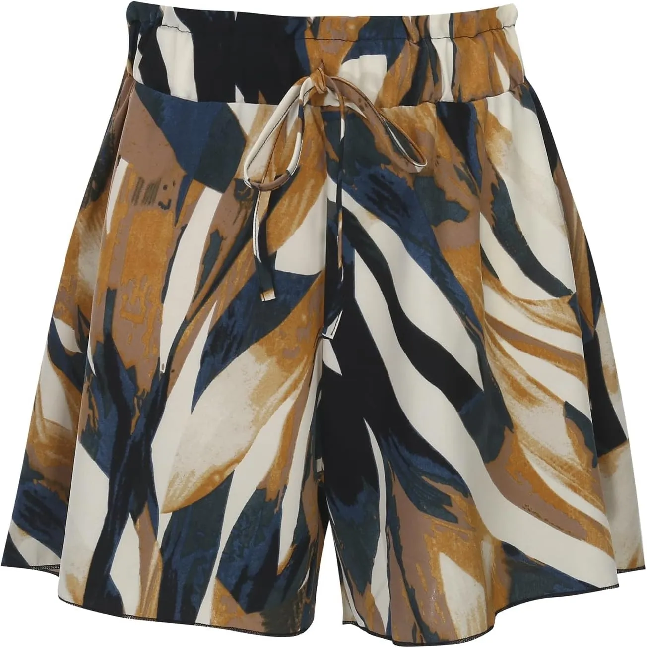 Summer Casual Shorts for Women High Waisted Elastic Waist Skorts Drawstring Casual Baggy Wide Leg Trendy Skirts 2025