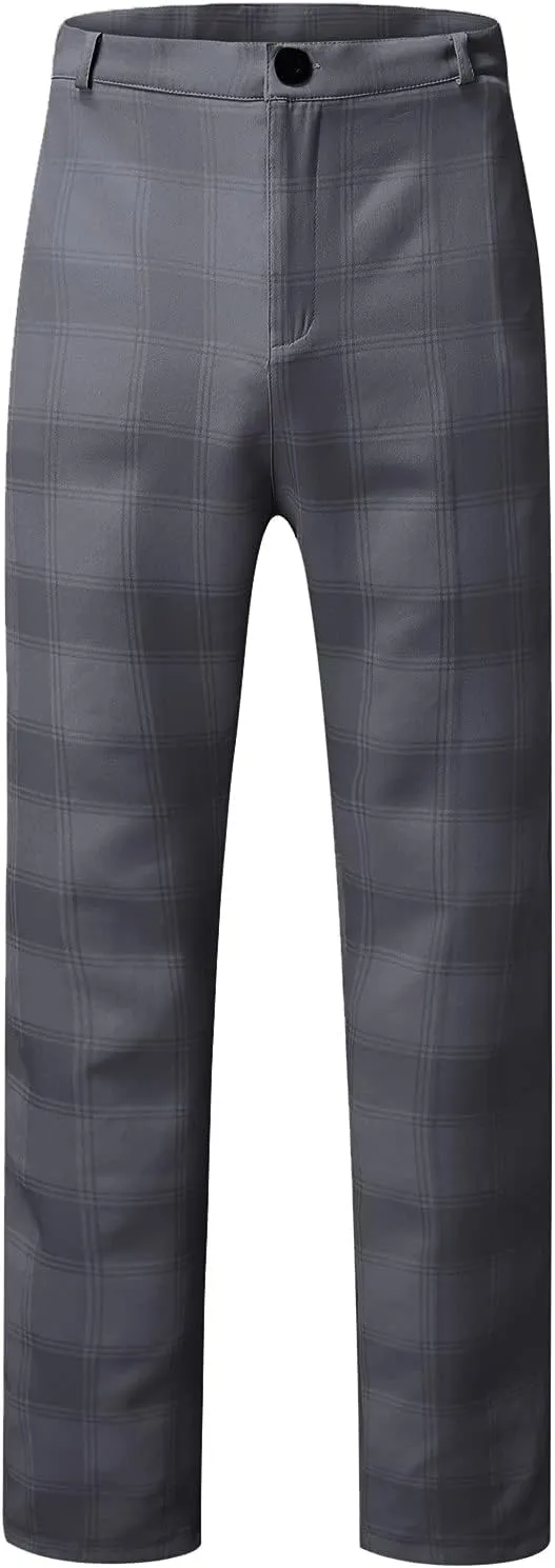 Sweat Pants Pack Joggers Mens Casual Pants Men's Fashion Stretch Pants Slim Fit Plaid Pants Business Chino Pants Golf Pants