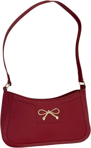 SweatyRocks Women's Bow Top Handle Clutch Purses PU Leather Underarm Shoulder Bags