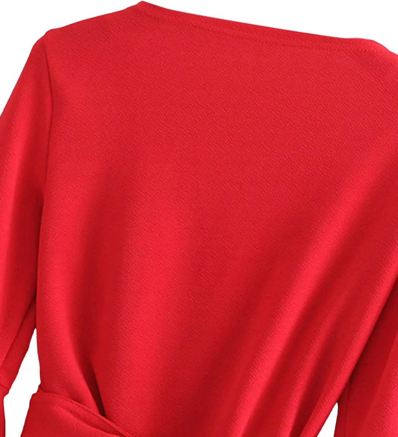 SweatyRocks Women's Long Sleeve V Neck Tie Knot Bandage Wrap Blouse Crop Top