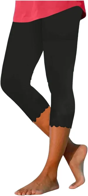 TARIENDY Capri Leggings for Women 2025 Trendy High Waist Workout Pants Tummy Control Loose Comfy Yoga Sweatpants Trouser