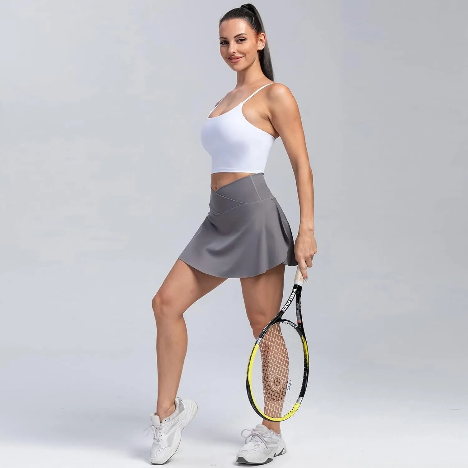 Tennis Skirts for Women with Shorts Summer Built-in Shorts Crossover Tennis Golf Workout Skirts Short with Pockets