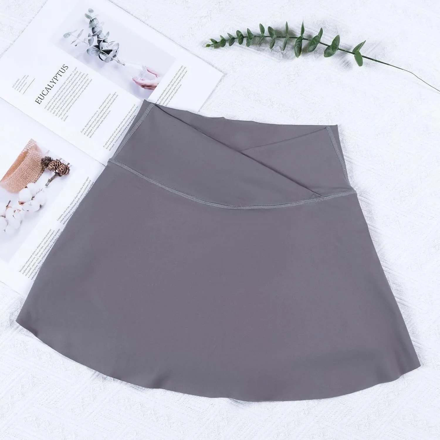 Tennis Skirts for Women with Shorts Summer Built-in Shorts Crossover Tennis Golf Workout Skirts Short with Pockets