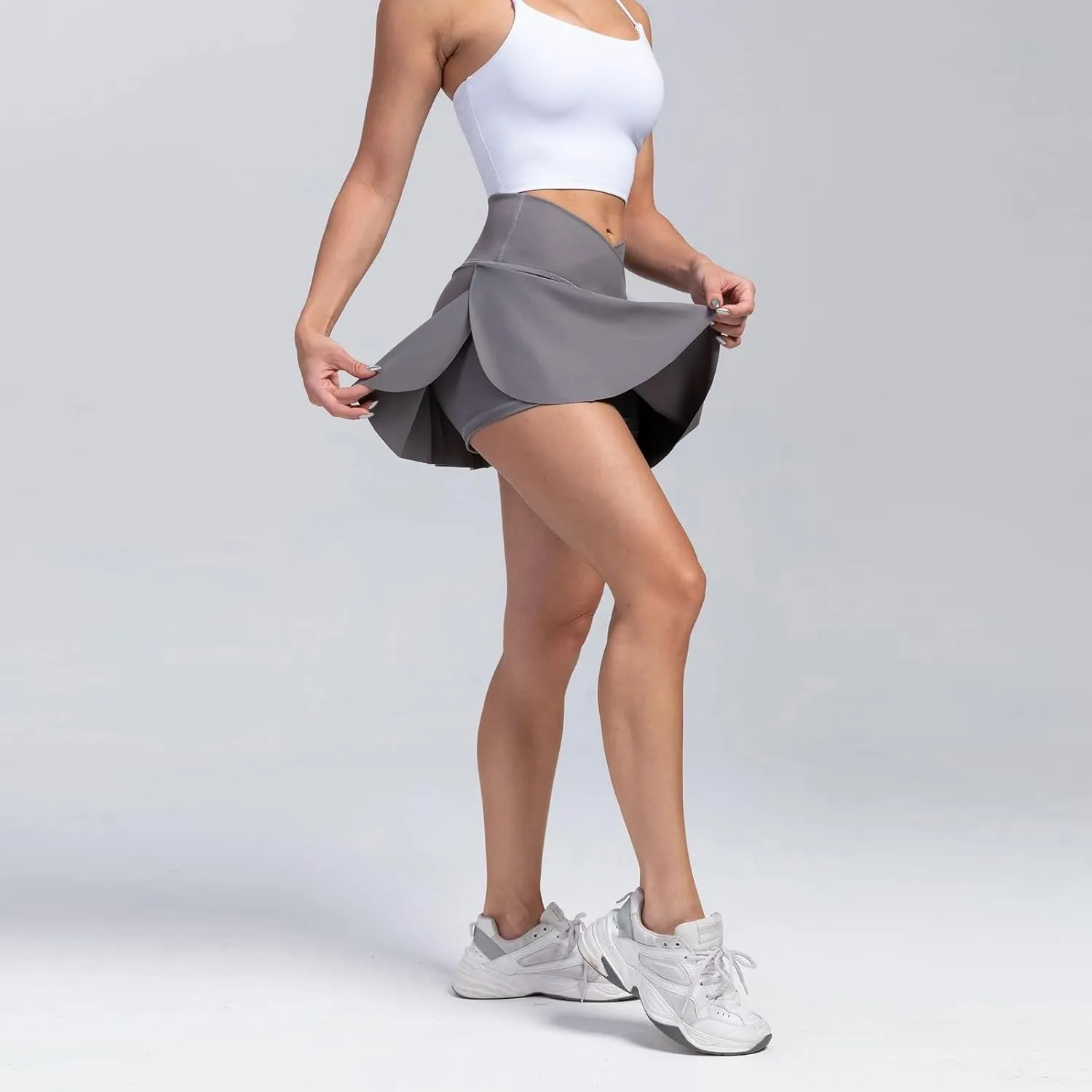 Tennis Skirts for Women with Shorts Summer Built-in Shorts Crossover Tennis Golf Workout Skirts Short with Pockets