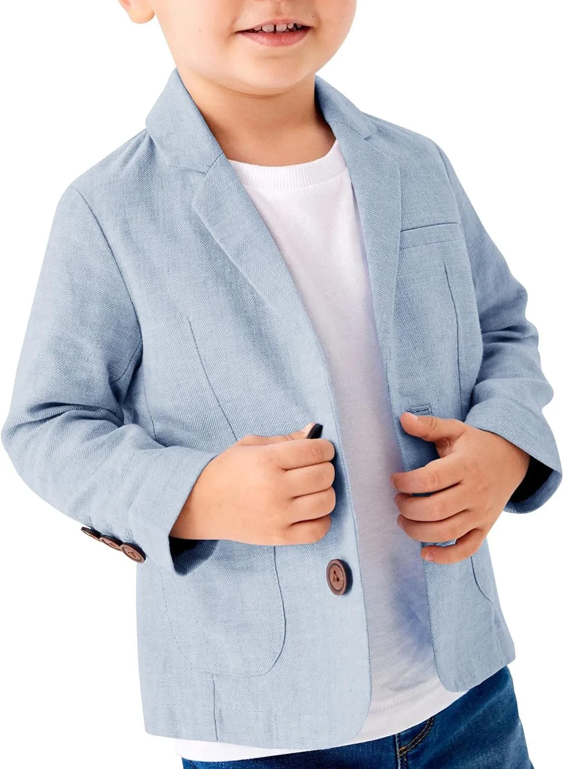 Toddler Boys' Blazer Jackets Lightweight Stylish Two Buttons Solid School Suit Casual Sport Coat